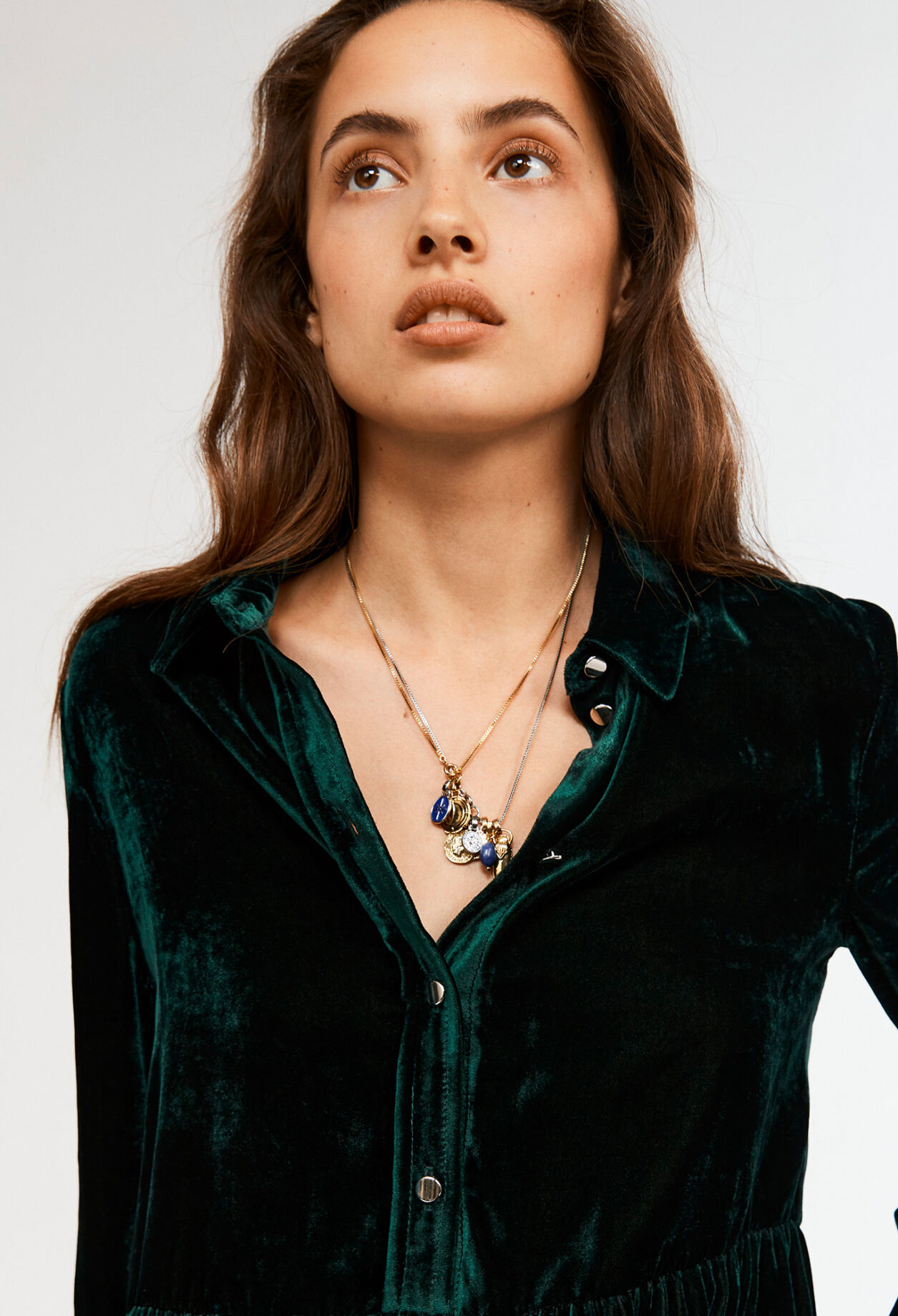 Long brass necklace