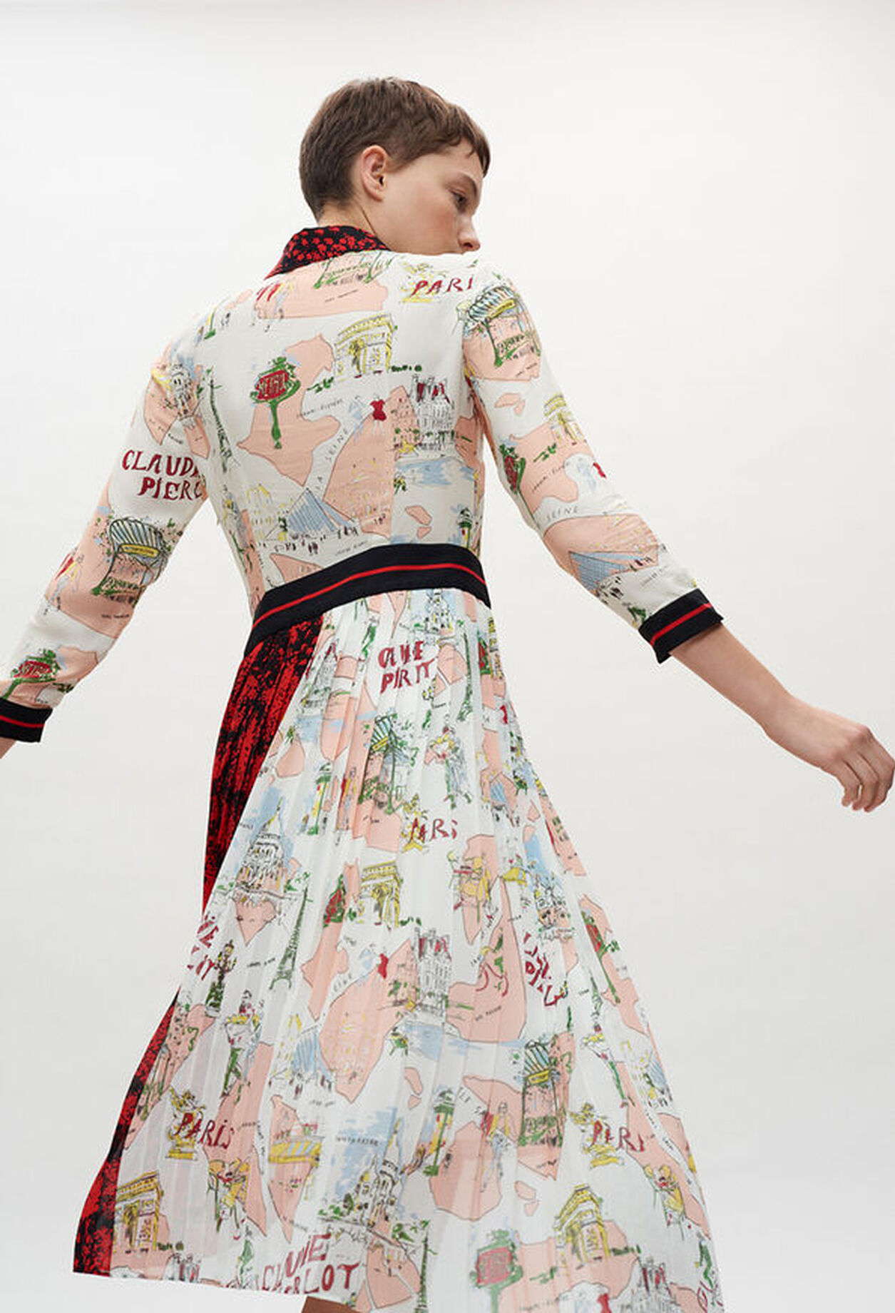 Printed medium-length dress