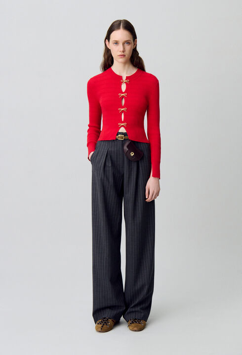 Knit Jumper with Bow Details