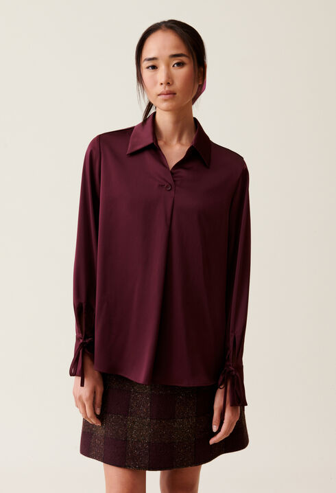 Flowy Blouse with Open Neck
