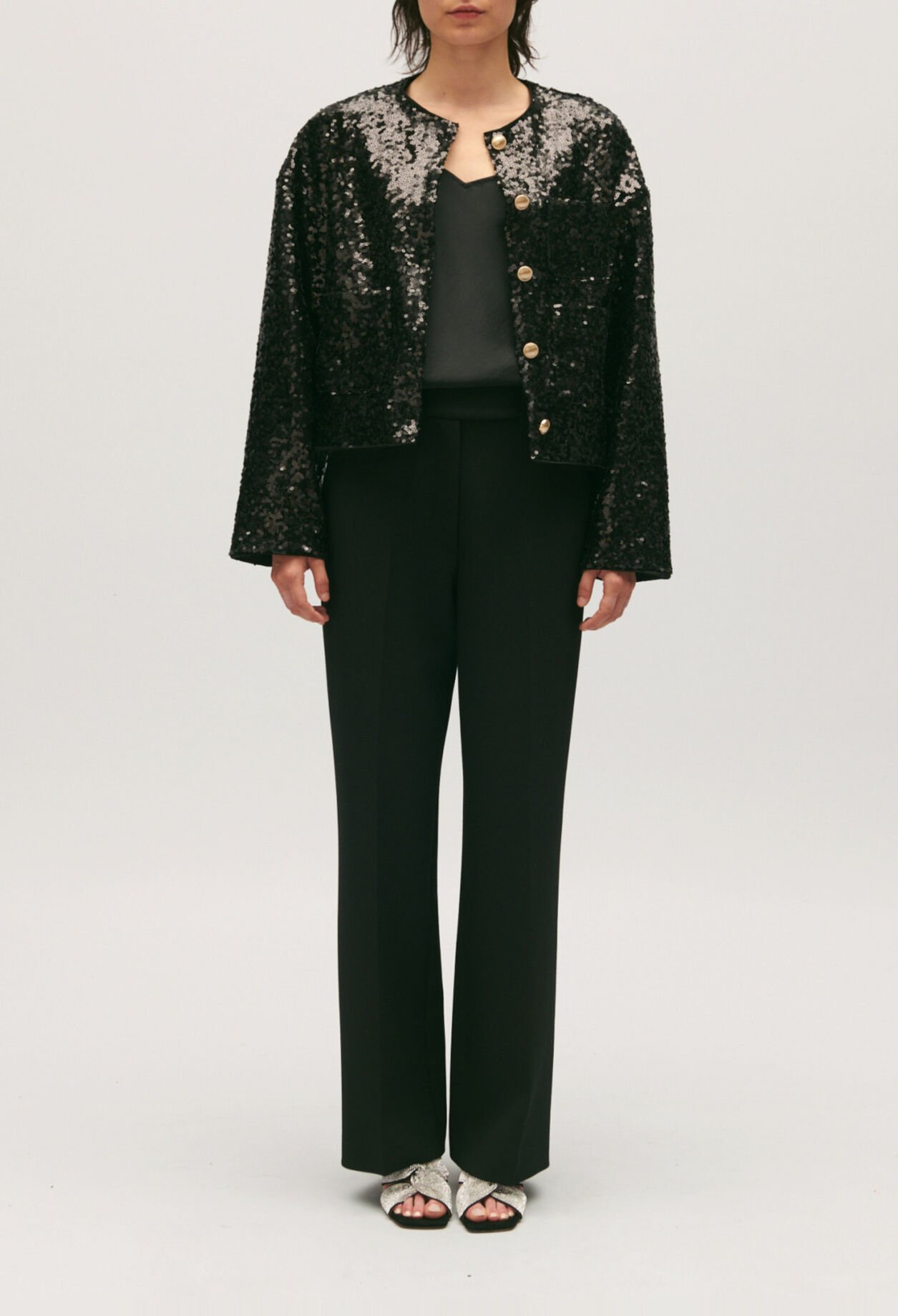 Cardigan sequins noir