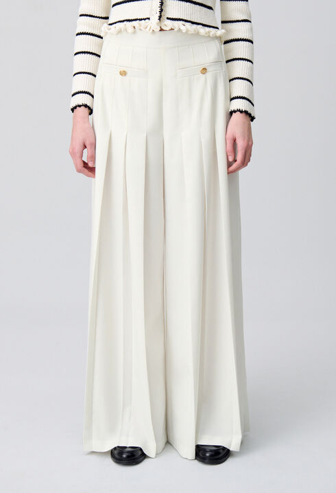 Pantalon large à plis