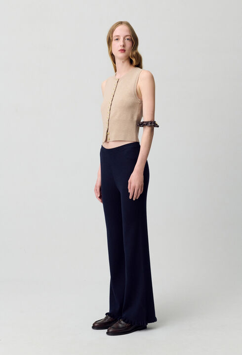 Flared Knit Trousers