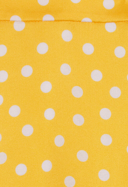Yellow mid-length silk skirt