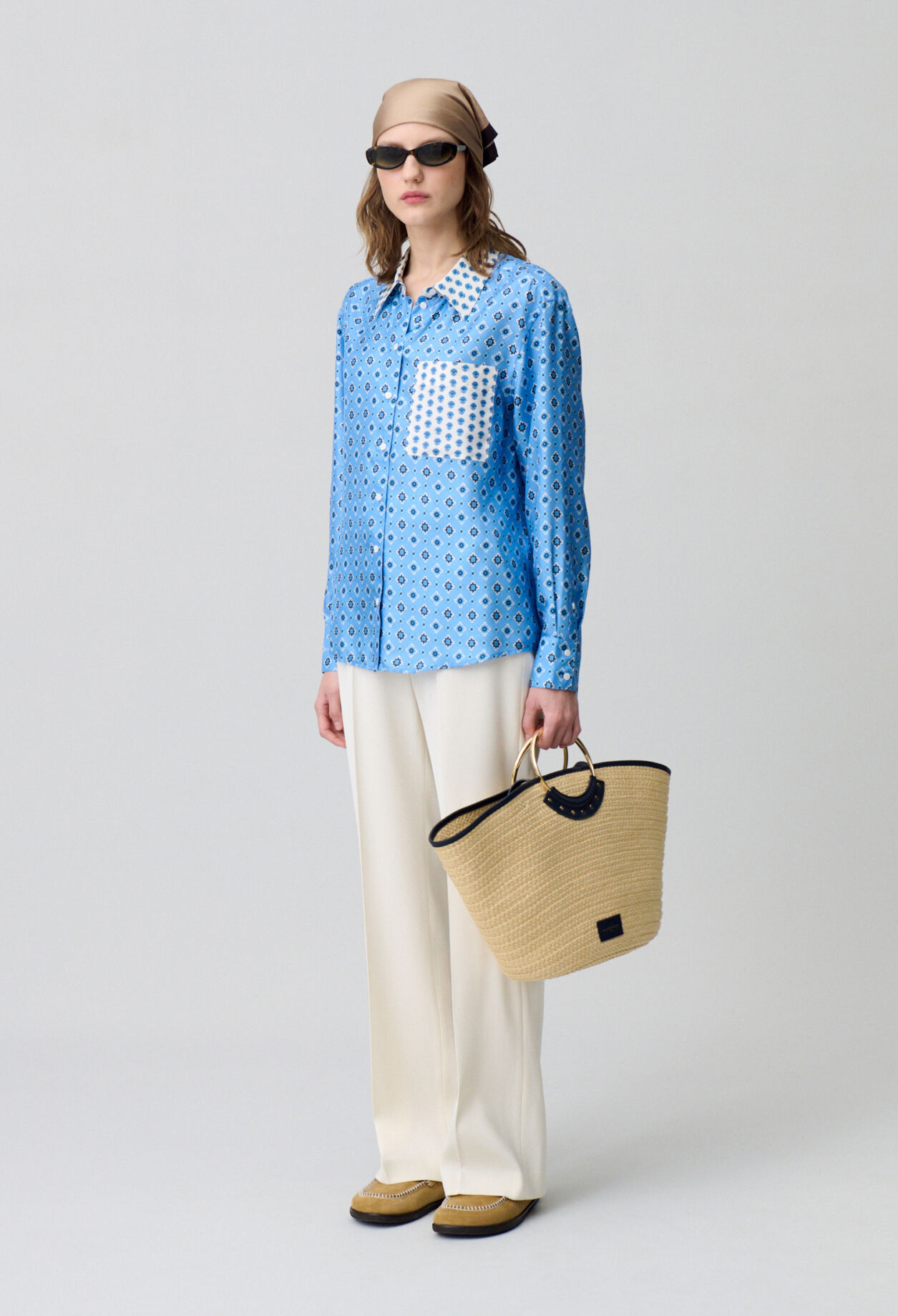 Chemise droite en soie