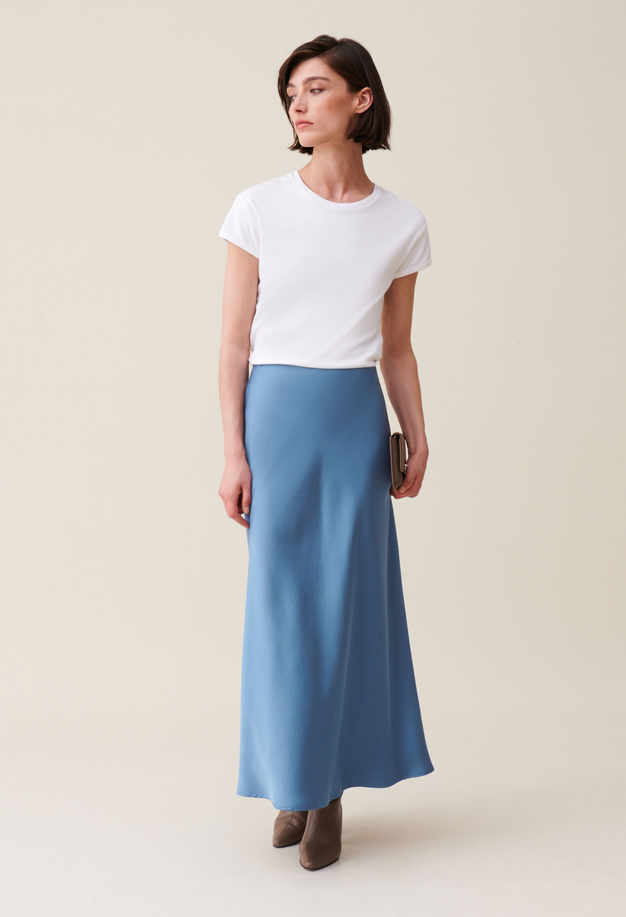 Jupe midi fluide satinee pour femme Claudie Pierlot