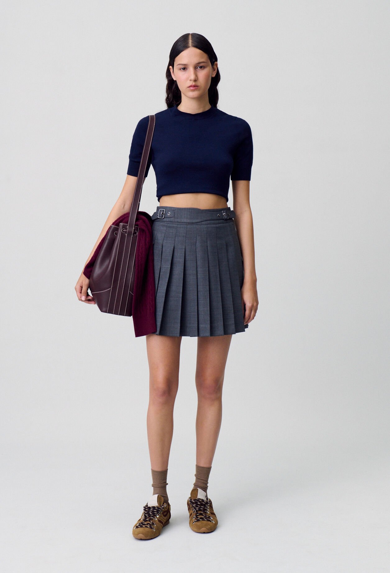 Pleated mini skirt