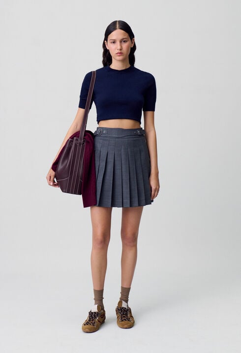 Pleated mini skirt
