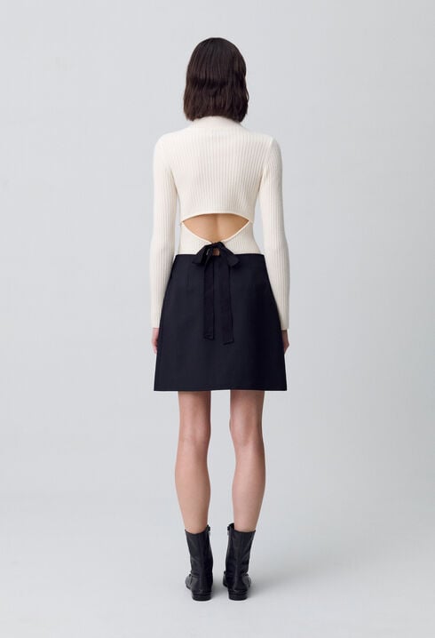 Buttoned mini skirt