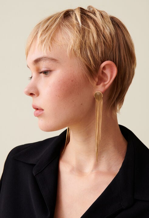 Boucles d'oreilles cascade dorées