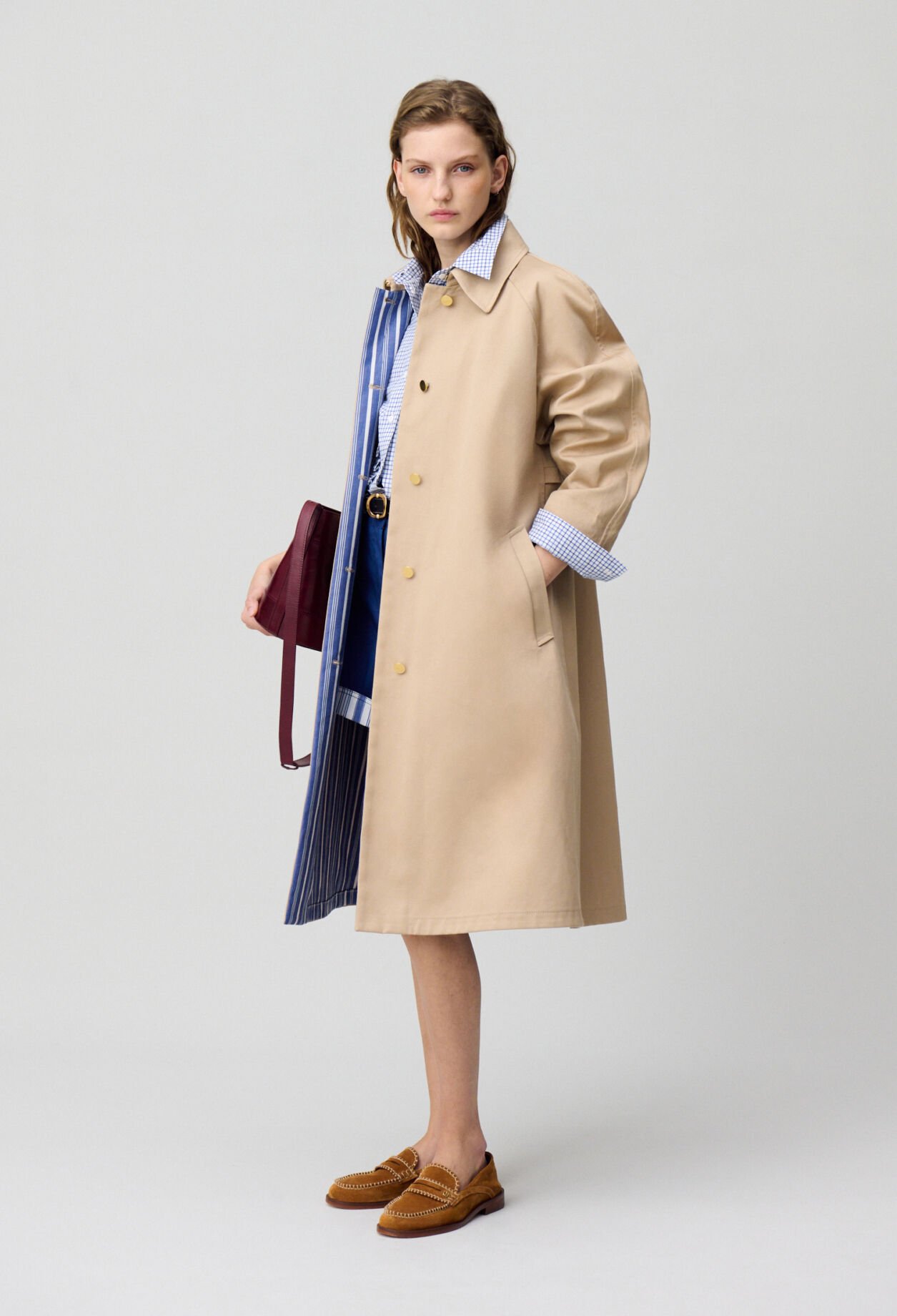 Trench mi-long droit