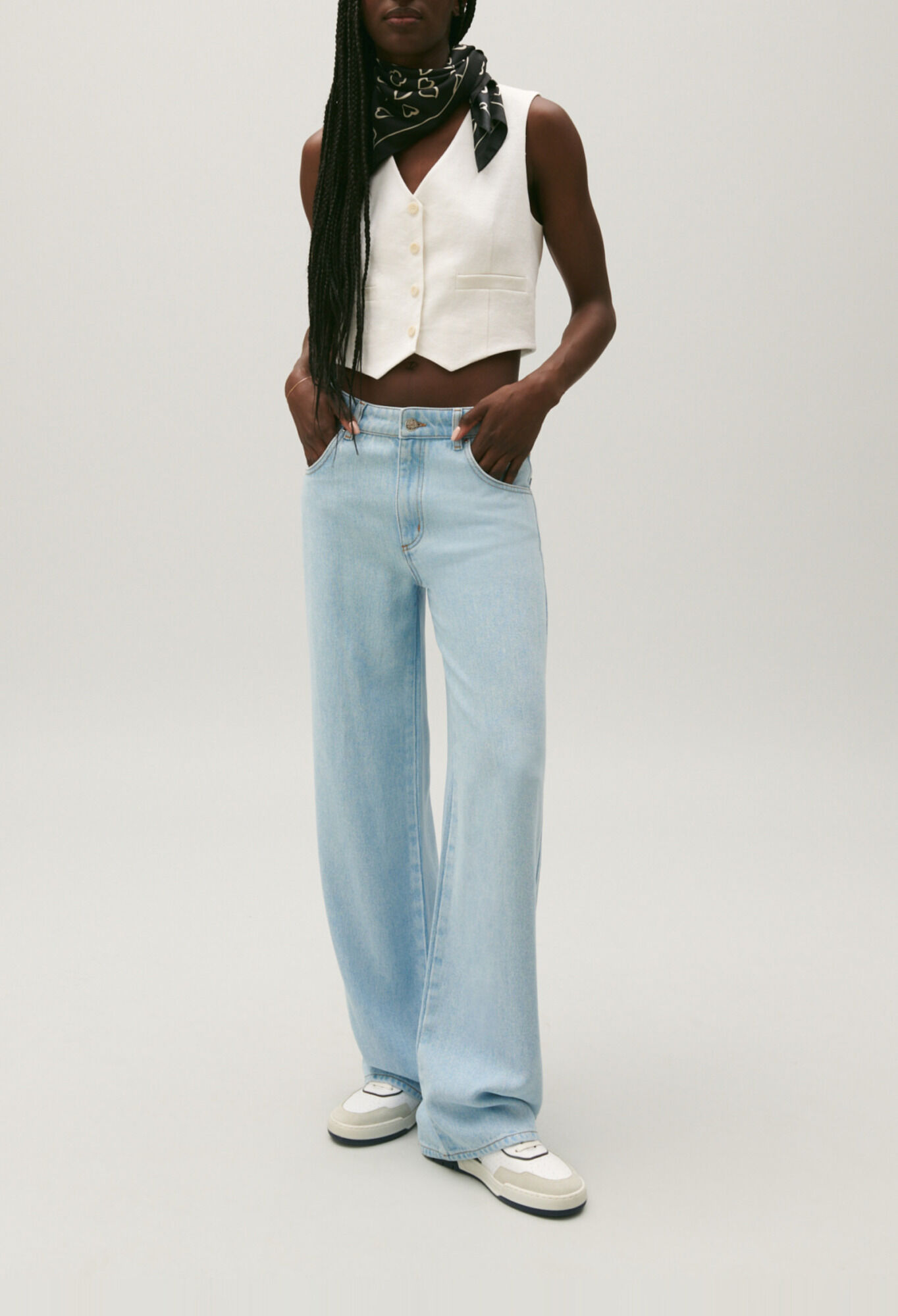 Claude straight leg light denim jeans for women Claudie Pierlot