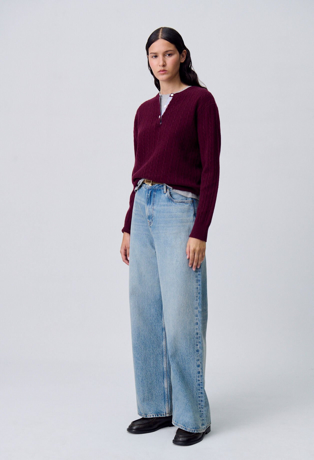 Pull maille col tunisien