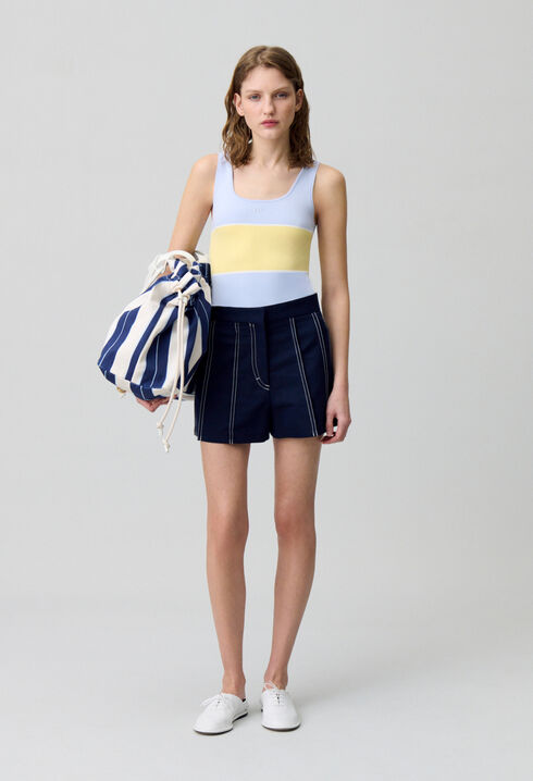 Two-Tone Fine Knit Bodysuit
