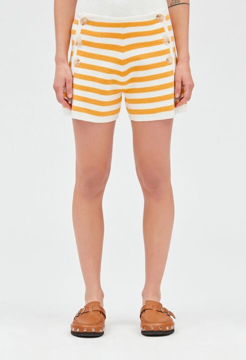 Short maille éponge rayé