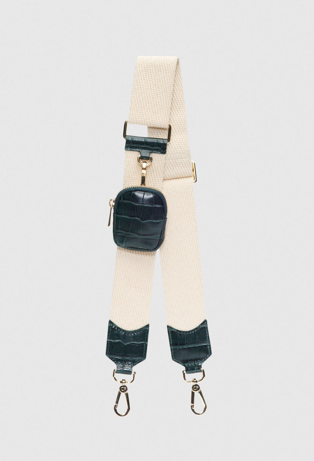 Dual-material crossbody bag   leather
