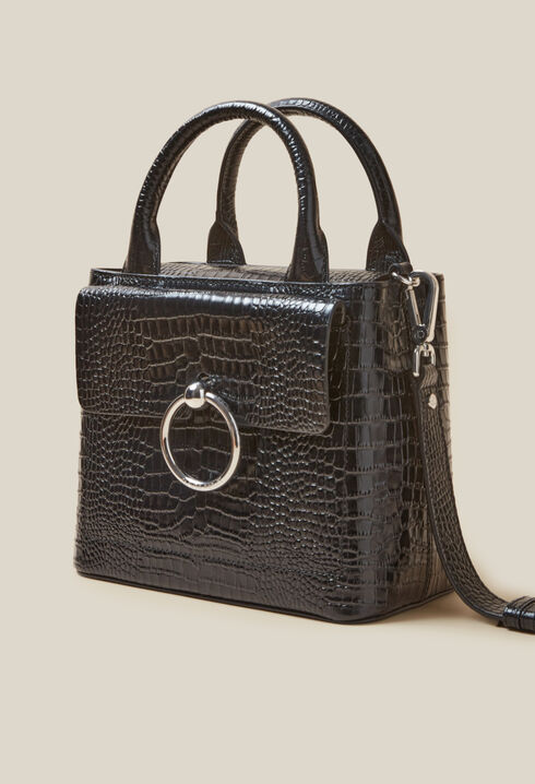 Sac Anouck cuir texturé noir