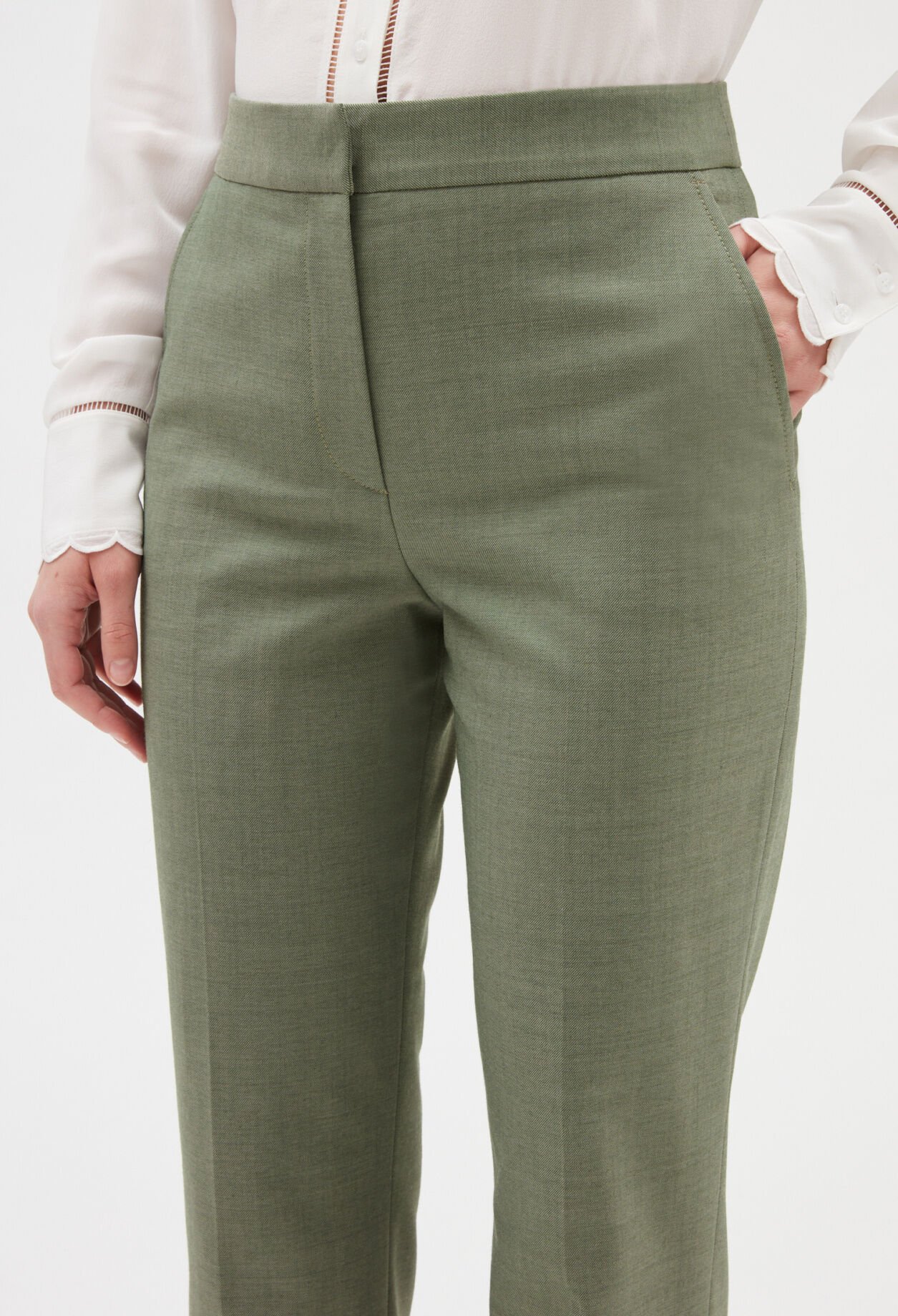 Pantalon tailleur kaki