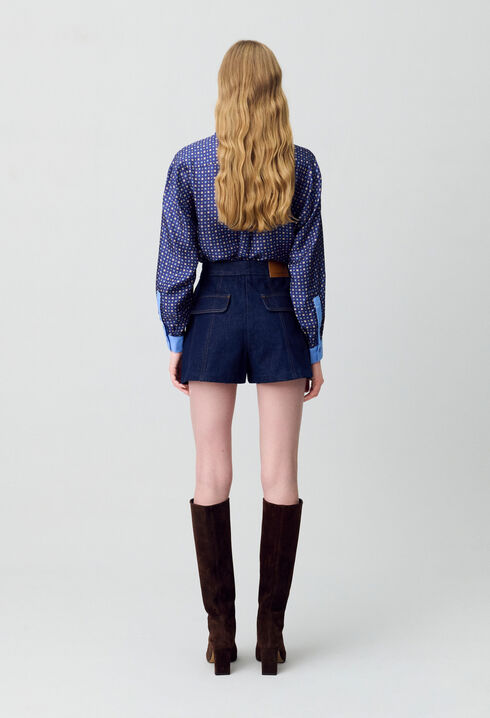 Short court denim brut