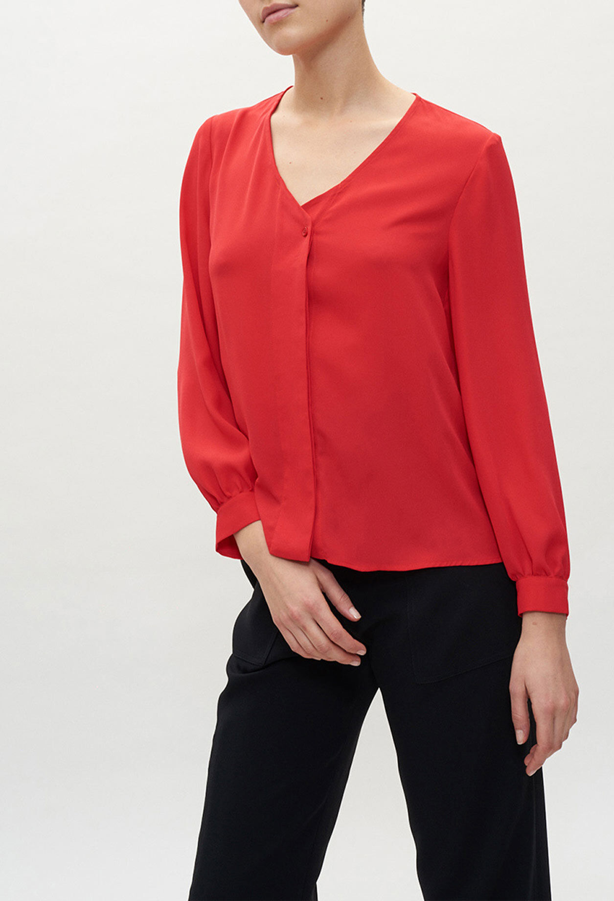 Red apron blouse