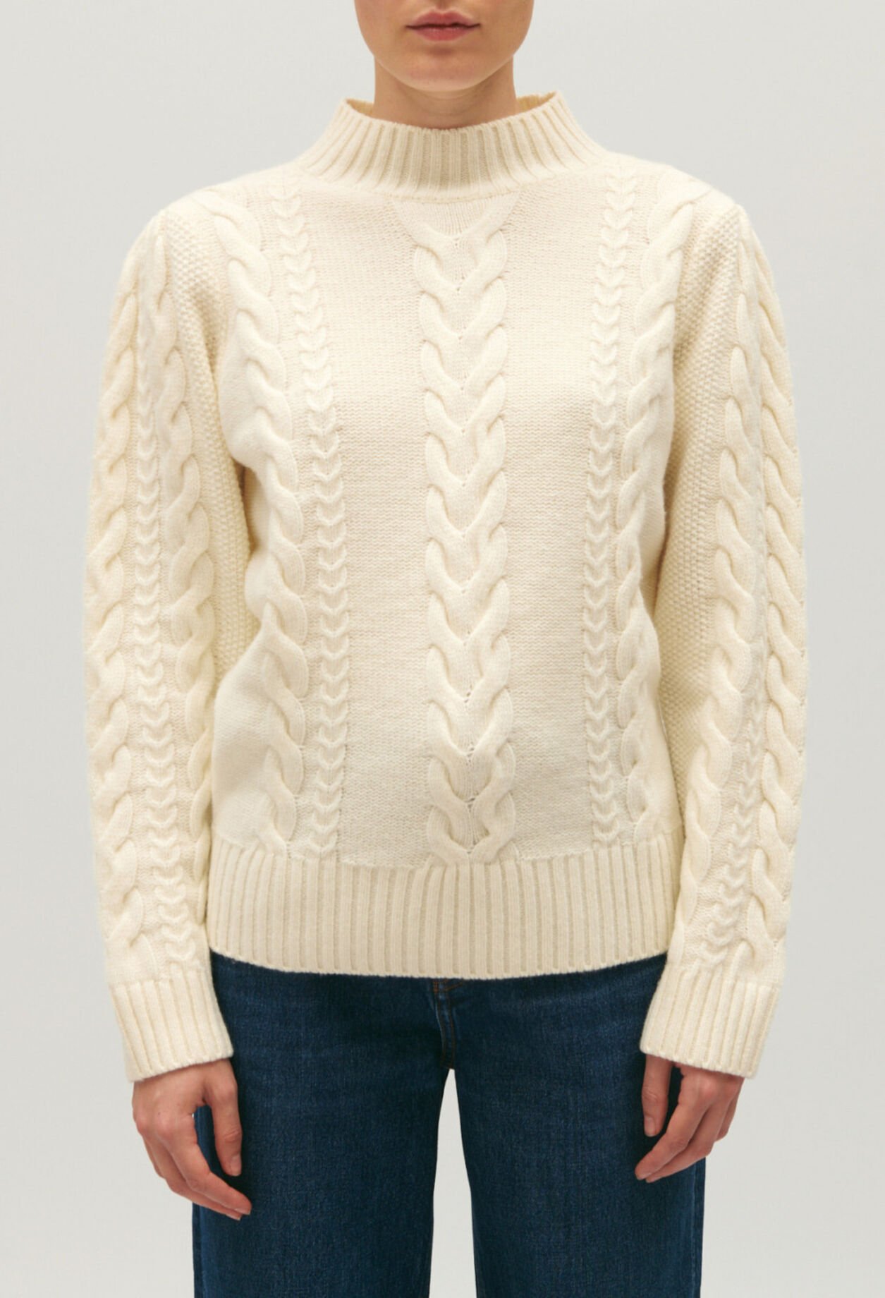 Ecru cable knit jumper