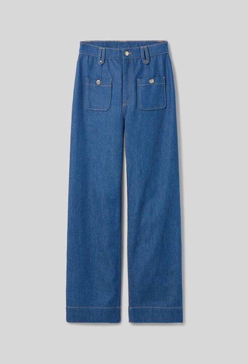 Jean large taille haute 