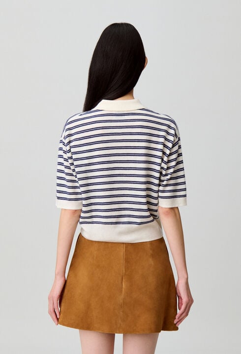 Striped knit polo