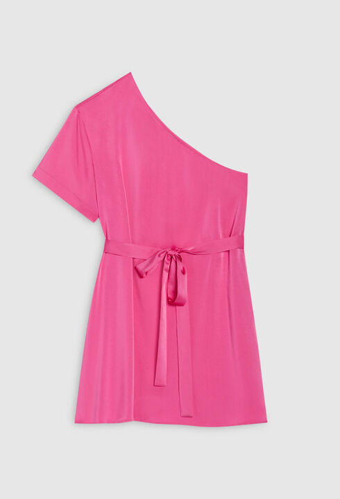 Pink asymmetrical mini dress