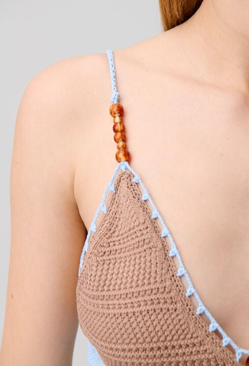 Top crochet multicolore