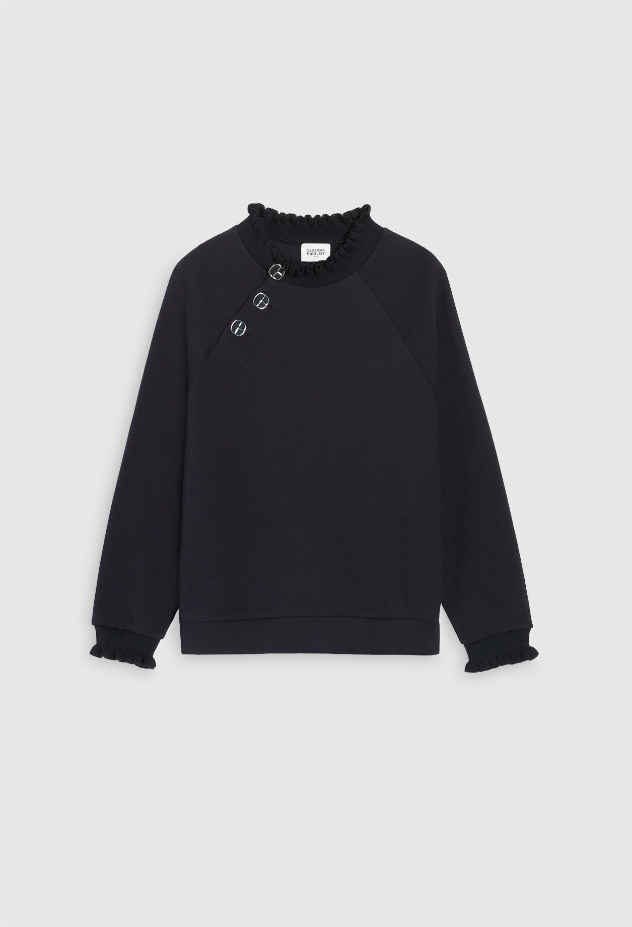 Sweatshirt à col volanté