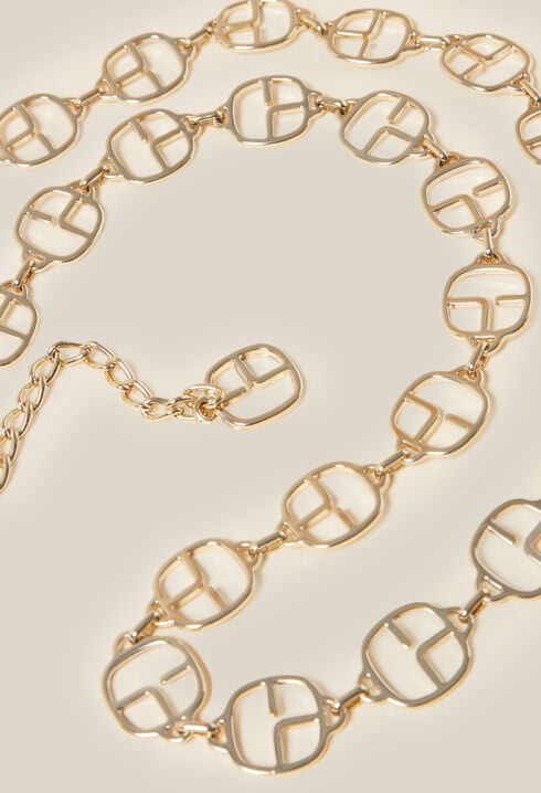 Chain monogram belt