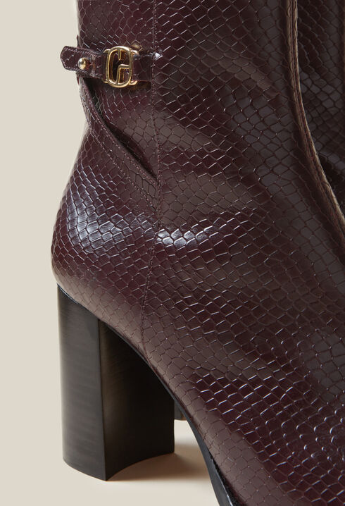 Bottines effet serpent cuir vernis