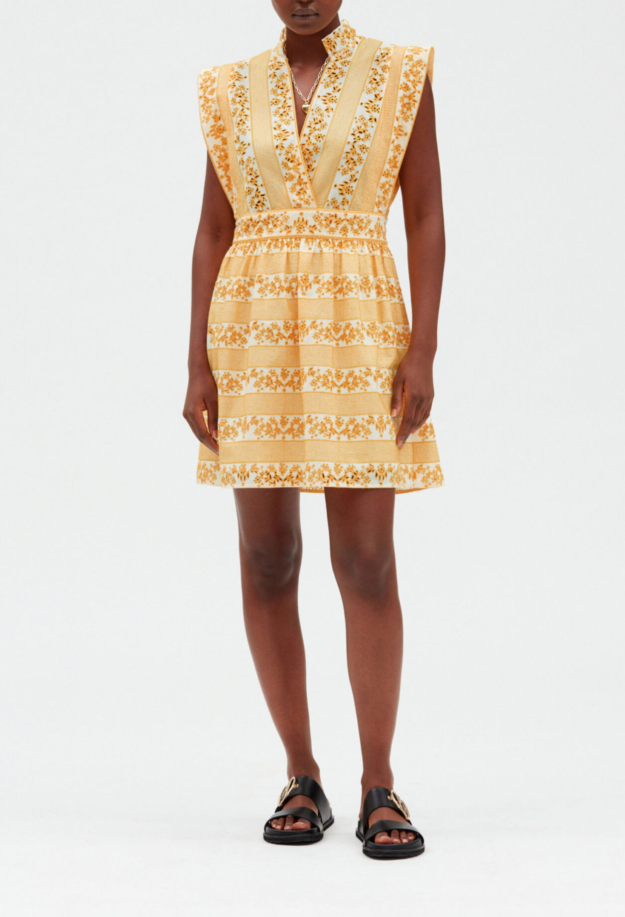 Short embroidered white cotton dress