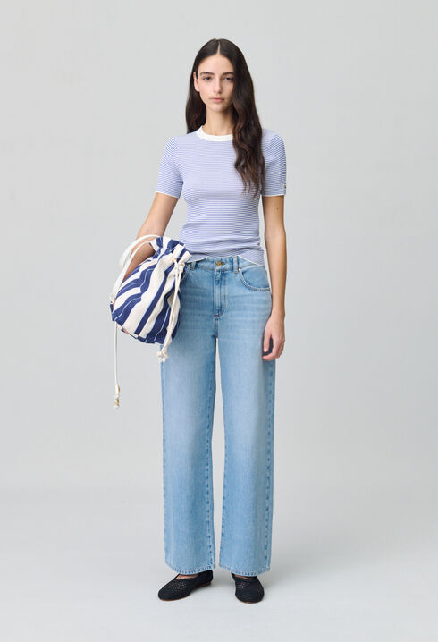 Fine-Knit Breton Stripe Top