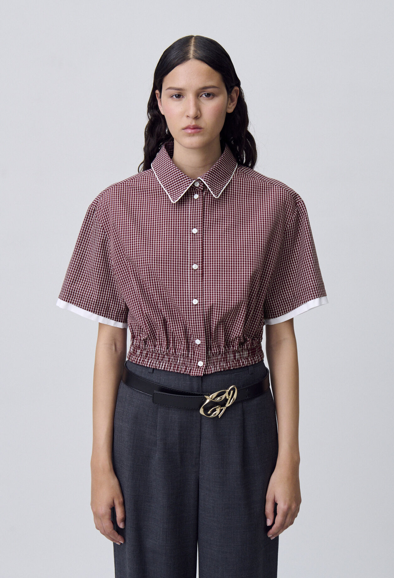 Chemise courte carreaux