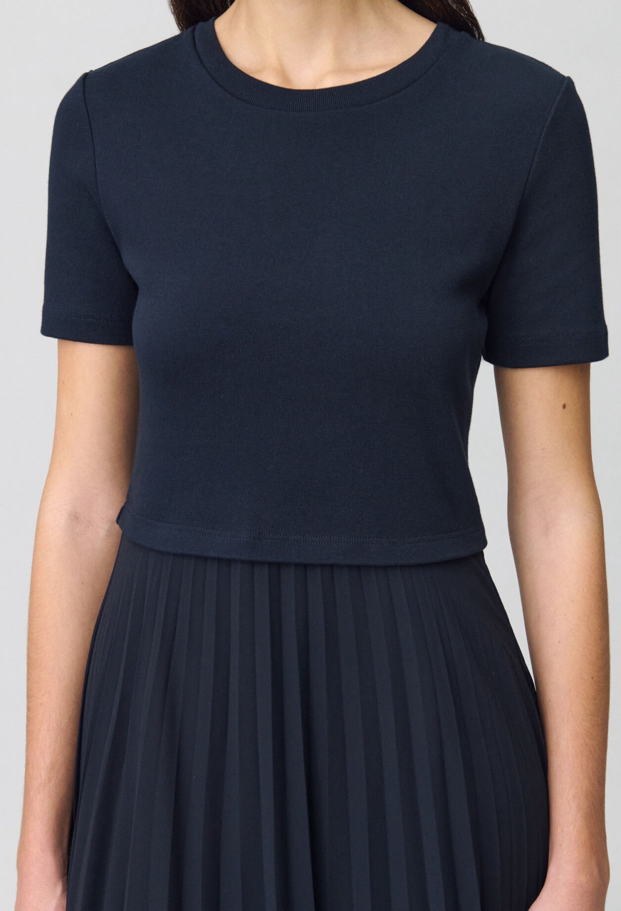 Long dual-fabric Teli dress