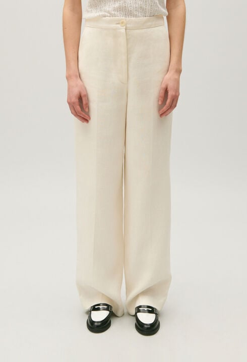 Linen blend suit trousers