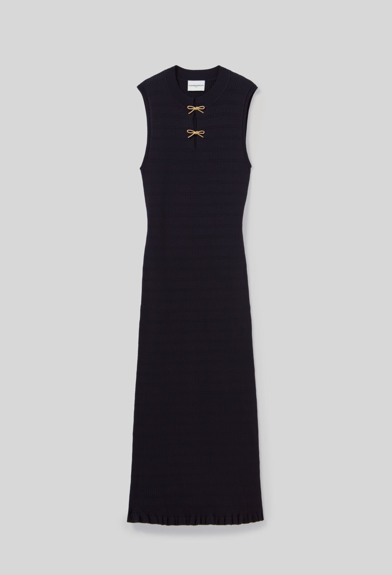 Robe longue maille fine noeuds