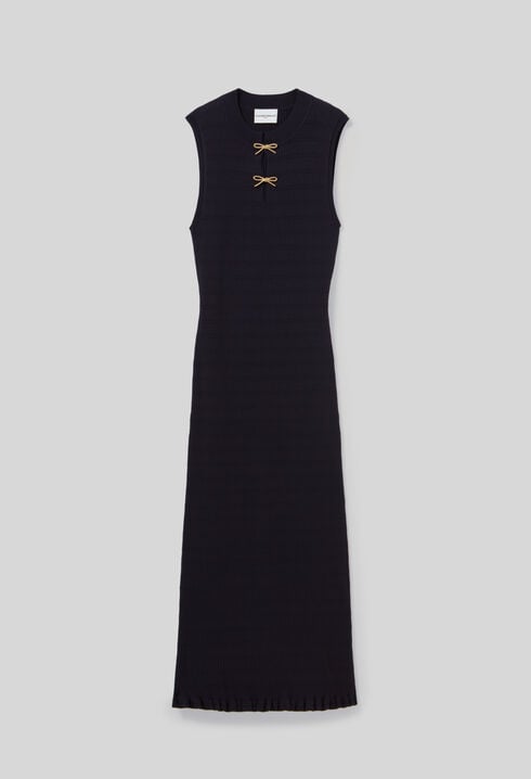 Robe longue maille fine noeuds