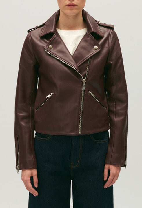 Black smooth leather jacket