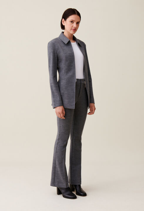 Veste cintrée zippée grise