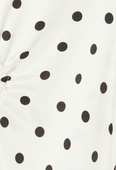 Satin polka dot maxi dress