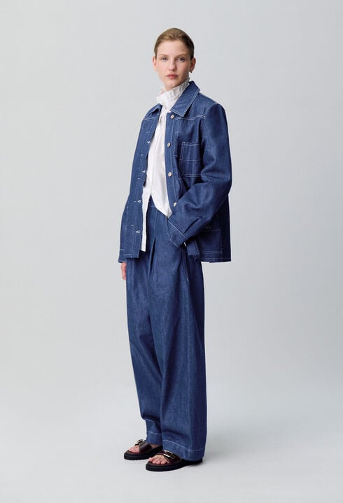 Veste denim droite
