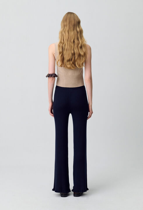 Flared Knit Trousers