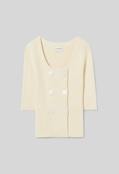 Cardigan maille col rond