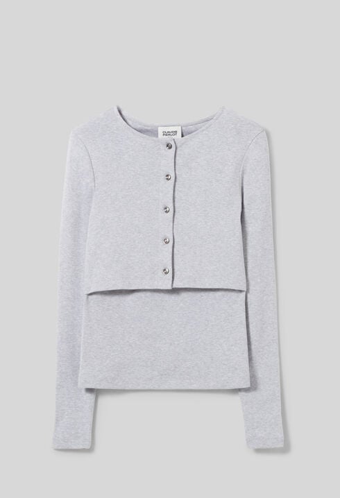 Cotton Cardigan T-Shirt Set