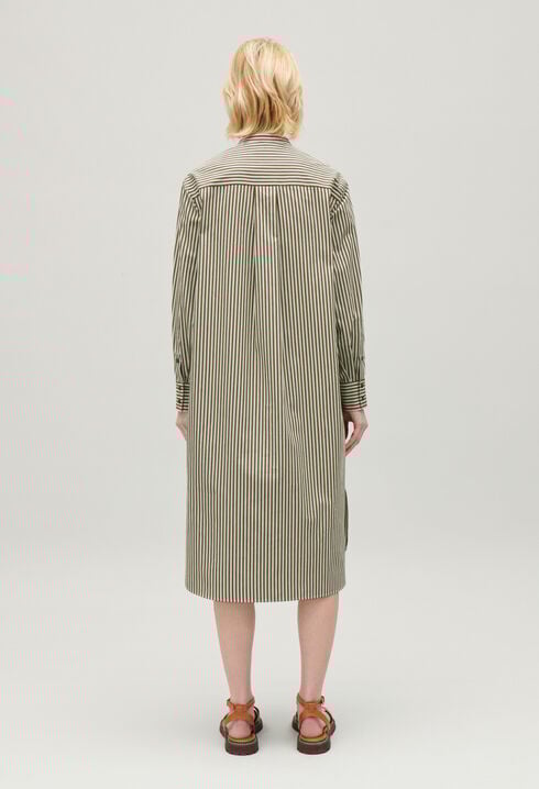 Green striped maxi dress