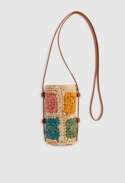 Raffia bottle holder