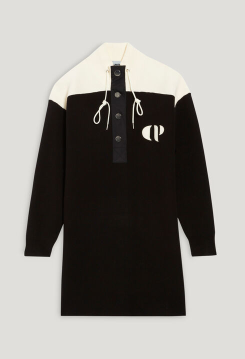 Robe pull col camionneur noire