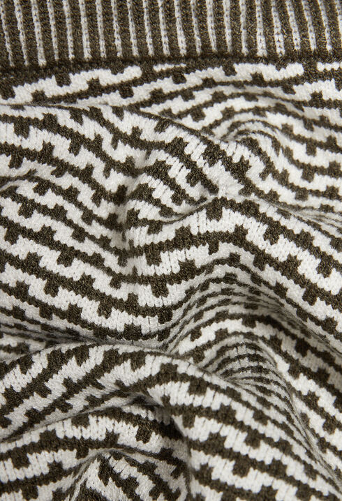 Pantalon bicolore maille à motifs